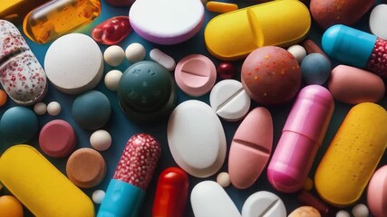 Variety of medications in capsules and tablets on background. Useful for medical presentations, educational materials about pharmacology and pharmacy advertising.
- Powered by Adobe