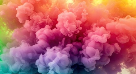 Fototapeta premium Vibrant Colored Smoke Abstract Art – Dynamic Digital Painting with Ethereal Psychedelic Clouds and Mesmerizing Colors