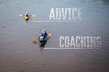 Mentorship and Teamwork on Water Symbolizing Guidance, Coaching, and Direction Toward Growth