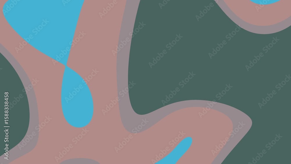 Poster abstract shapes in dusty rose, teal, and gray. organic forms blend seamlessly. minimalist color pale