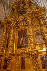 The Chapel of the Blessed Sacrement. Features stained-glass windows, elaborately carved choir...