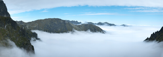 Above the clouds, mountain landscape, Tatra Mountains.
