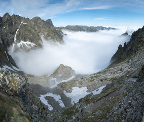 Bula pod Rysami, a flat rocky outcrop on the way to Rysy in the High Tatras.
