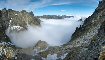 Bula pod Rysami, a flat rocky outcrop on the way to Rysy in the High Tatras.

