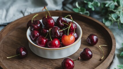 cherries in a bowl