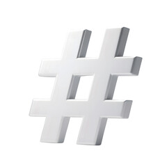 Obraz premium 3D Hashtag Symbol PNG - Transparent Social Media Icon