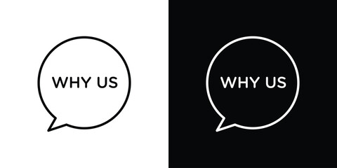 Why us icon. Thin linear web icons