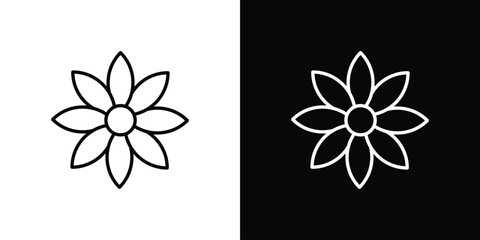 Sunflower icon. Thin linear web icons
