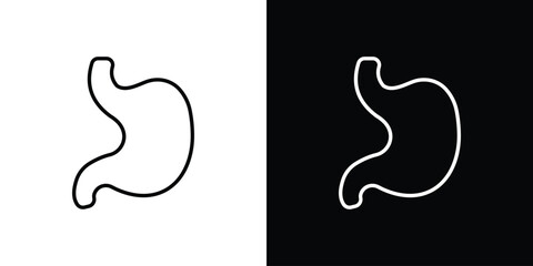 Stomach with Liquids icon. Thin linear web icons