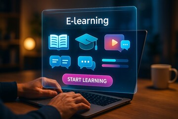 E learning online education courses and training programs for personal and professional development now on transparent background