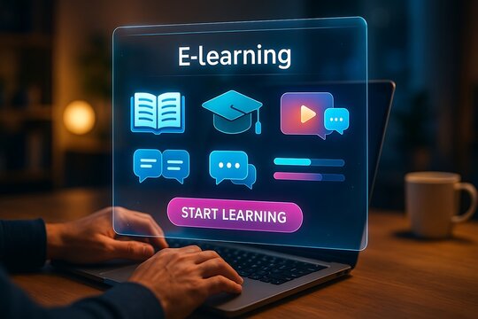 E learning online education courses and training programs for personal and professional development now on transparent background