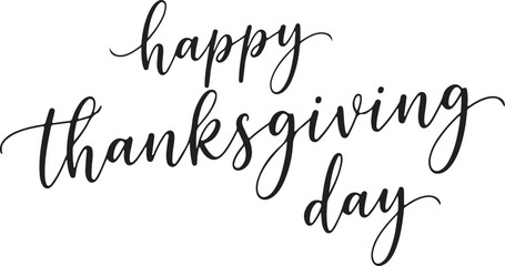 Vector art of happy thanksgiving day text in elegant script lettering