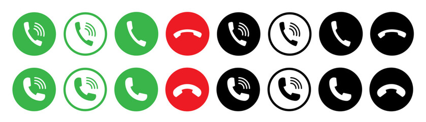 Phone call icon. Telephone icon symbol. Received or finished conversation icon. Vector illustration