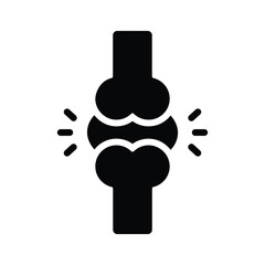 Visually appealing glyph icon of knee joint bones