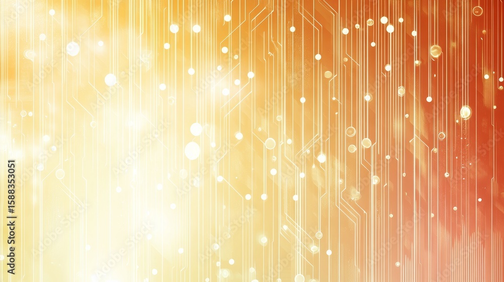 Poster abstract technology circuit board pattern on warm gradient background