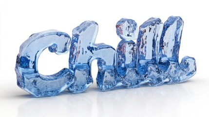 Ice-cold word "Chill" on white
