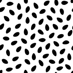 Seamless Black Sesame Seed Pattern on White Background