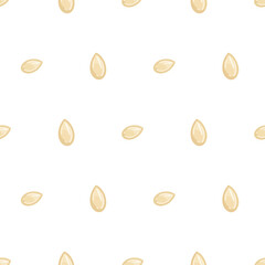 Seamless Sesame Seed Pattern on White Background