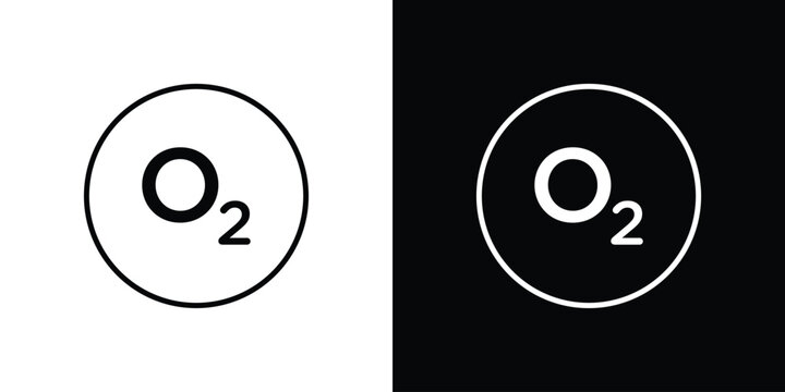 Oxygen O2 icon. Thin linear web icons
