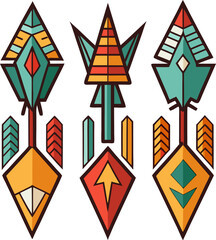  Native American Arrowhead Vector Set