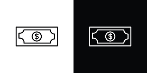 Money icon. Thin linear web icons