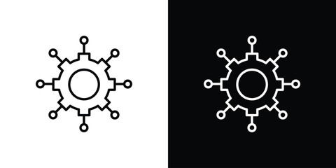 Microservices icon. Thin linear web icons