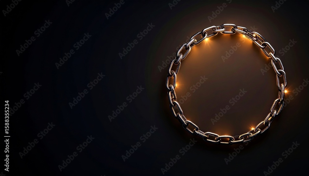 Poster abstract jeremiah's chain wrapped in light flat lay background with text space