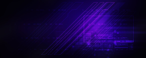 2d illustration Abstract futuristic electronic circuit technology background