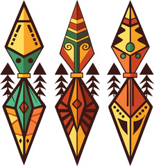  Native American Arrowhead Vector Set