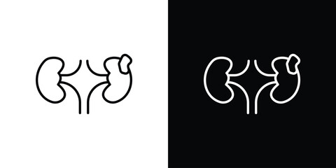 Kidney disease icon. Thin linear web icons