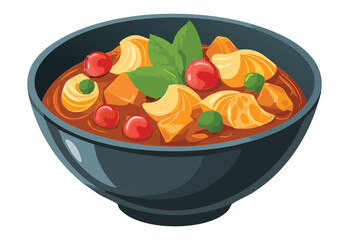 Wholesome Vegetable Stew Dish - Vector Illustration