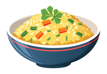 Colorful Corn Fried Rice - Vector Illustration