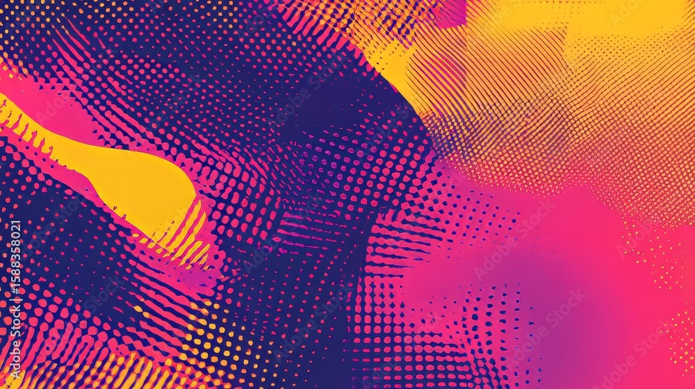 Aufkleber vibrant abstract background with halftone and line texture overlay