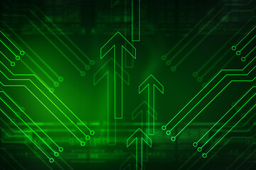2d illustration Abstract futuristic electronic circuit technology background