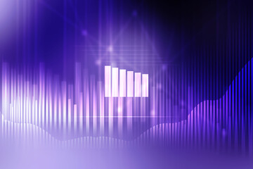 2d illustration Stock market online business concept. business Graph 