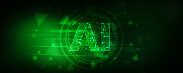 2d illustration Artificial Intelligence (AI) concept
