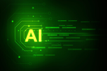 2d illustration Artificial Intelligence (AI) concept