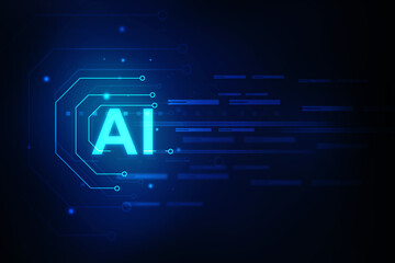 2d illustration Artificial Intelligence (AI) concept