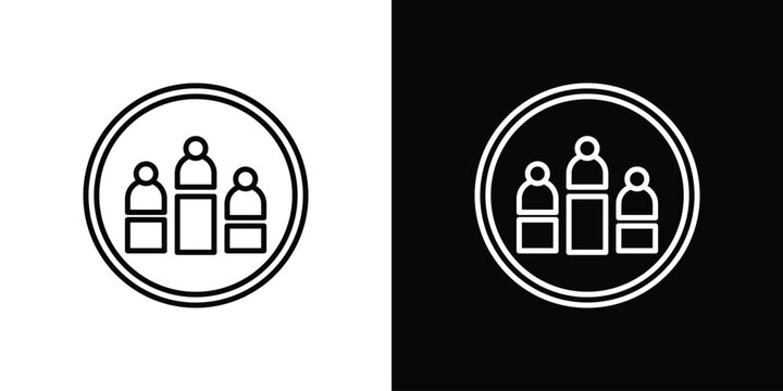 Demographics icon. Thin linear web icons