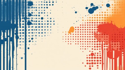 Obraz premium Abstract vibrant halftone pattern with vertical stripes for backgrounds