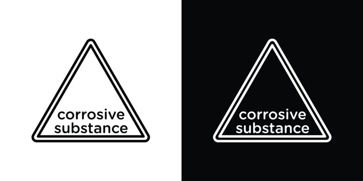 Corrosive substance icon. Thin linear web icons