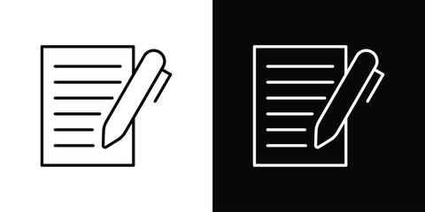 Contract icon. Thin linear web icons