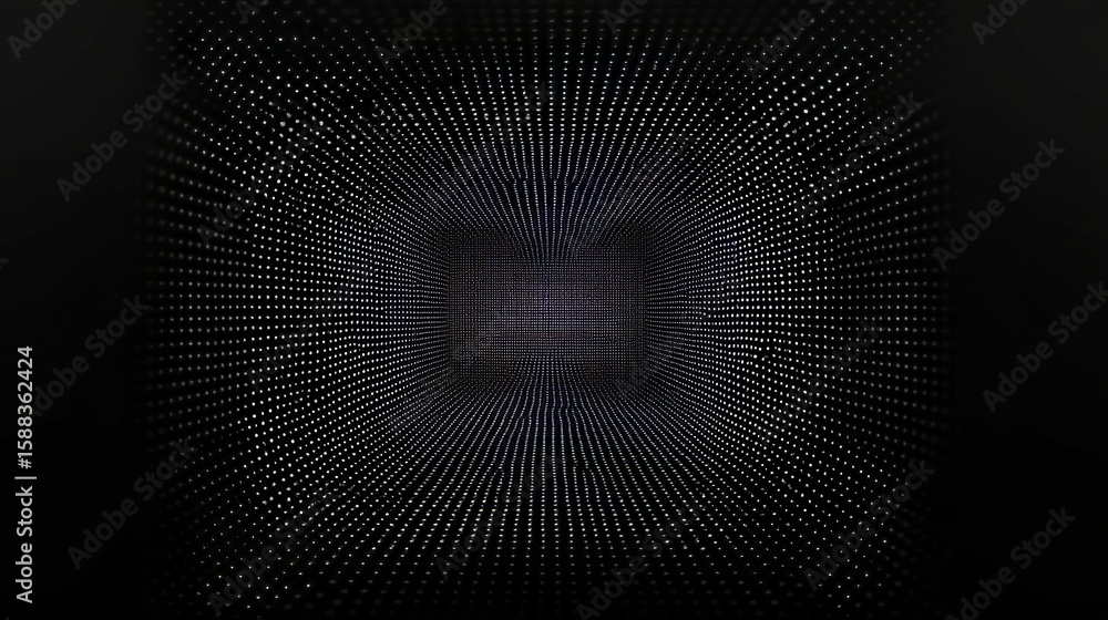 Poster infinite grid illusion: exploring the depths of a dotted perspective tunnel