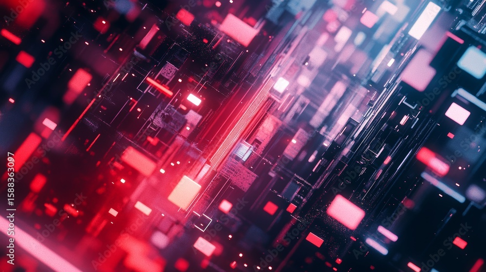 Aufkleber futuristic technology core with glowing elements and circuitry network