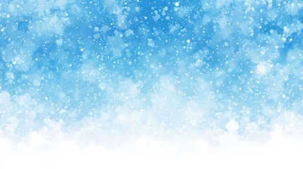Fototapeta premium Abstract winter watercolor background with falling snow effect design