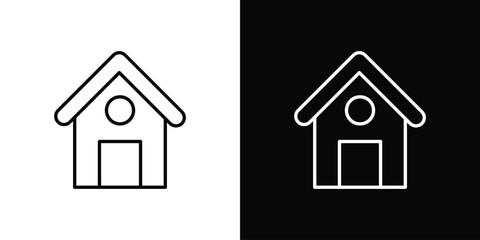 Chalet icon. Thin linear web icons