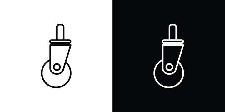 Cart trolley wheel icon. Thin linear web icons