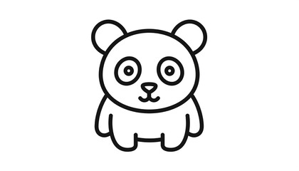Obraz premium Cute panda outline drawing