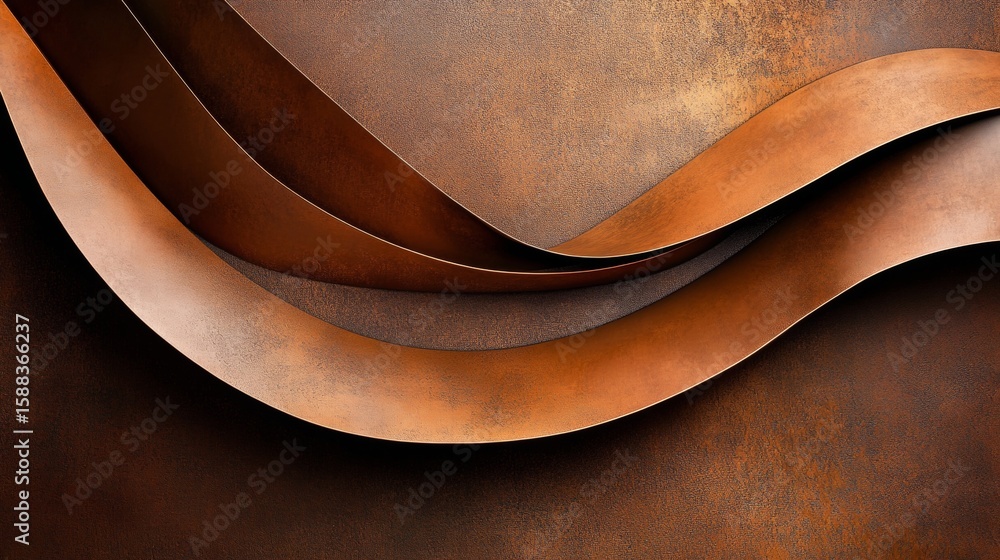 Aufkleber abstract wavy copper lines and texture background create an elegant design
