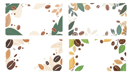 Obraz premium Vector graphic design of coffee beans background with seamless pattern, simple monochrome style illustration featuring scattered coffee beans, ideal for coffee shop branding, packaging, food industry,